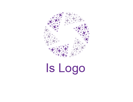 shining stars forming camera shutter logo