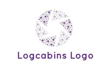 shining stars forming camera shutter logo