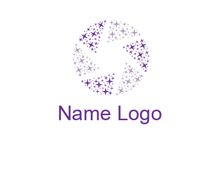 shining stars forming camera shutter logo