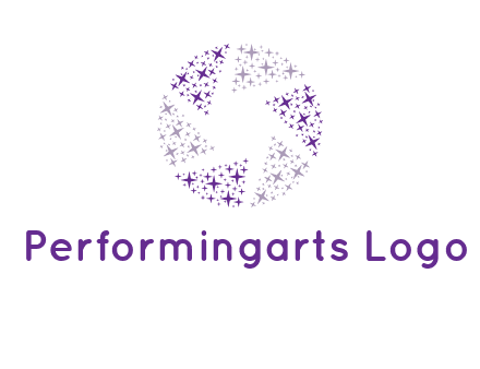 shining stars forming camera shutter logo