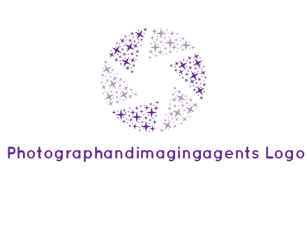 shining stars forming camera shutter logo