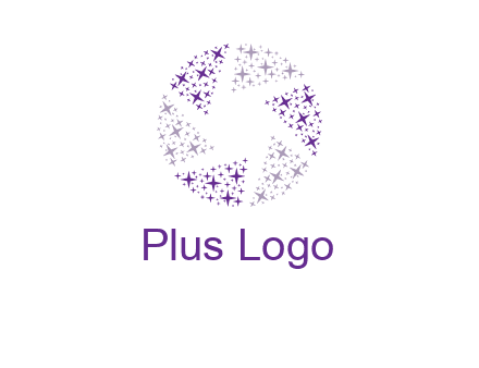 shining stars forming camera shutter logo