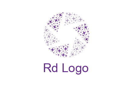 shining stars forming camera shutter logo