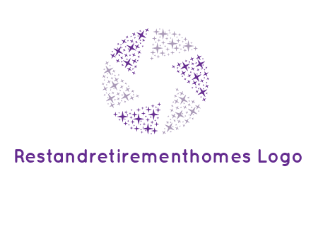 shining stars forming camera shutter logo