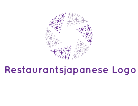 shining stars forming camera shutter logo