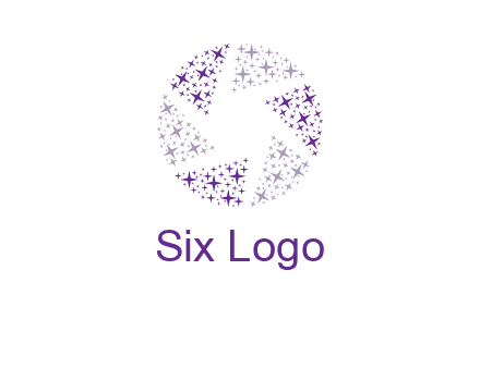 shining stars forming camera shutter logo