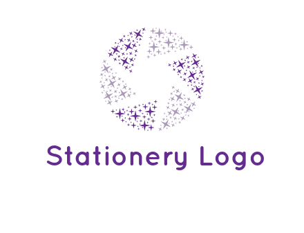 shining stars forming camera shutter logo