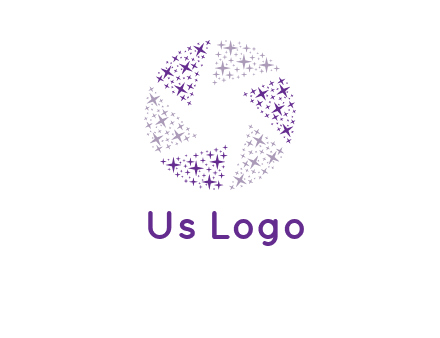shining stars forming camera shutter logo