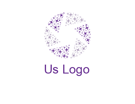 shining stars forming camera shutter logo