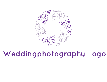 shining stars forming camera shutter logo