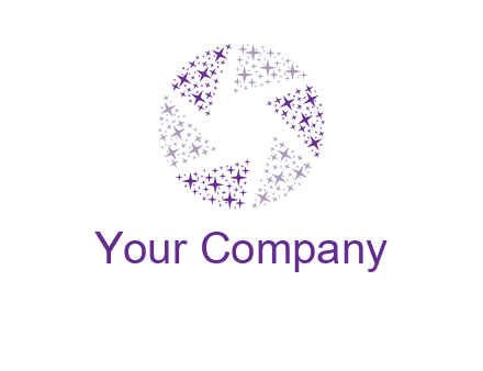 shining stars forming camera shutter logo