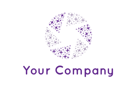 shining stars forming camera shutter logo