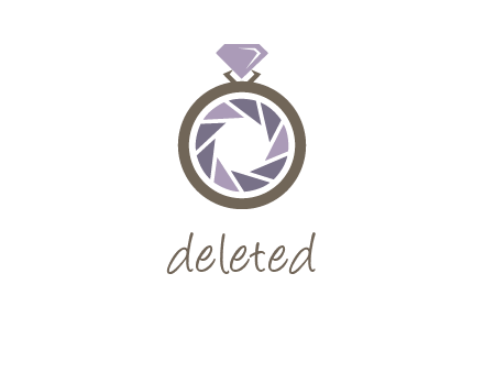 camera shutter inside diamond ring logo