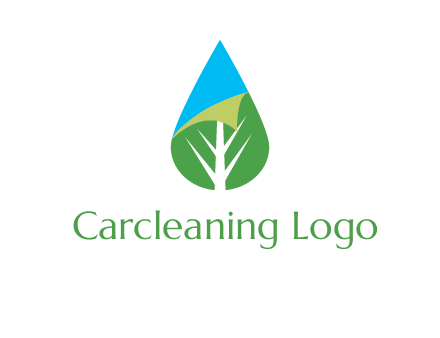 water drop with leaf and folded corner logo