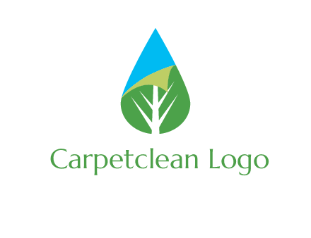water drop with leaf and folded corner logo