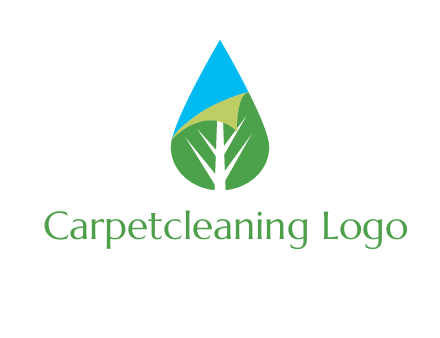 water drop with leaf and folded corner logo
