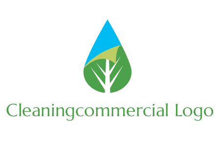 water drop with leaf and folded corner logo