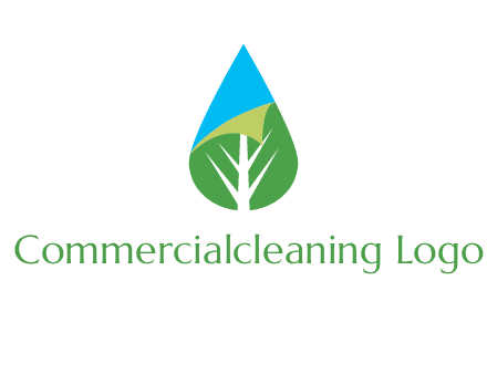water drop with leaf and folded corner logo