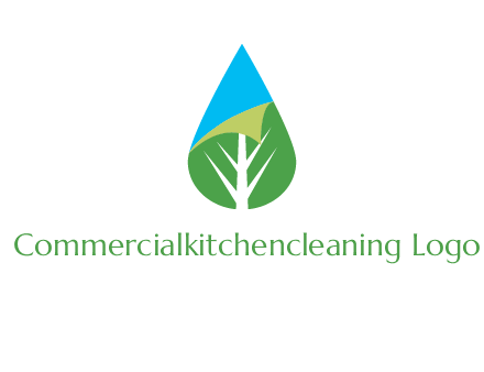 water drop with leaf and folded corner logo