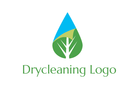 water drop with leaf and folded corner logo