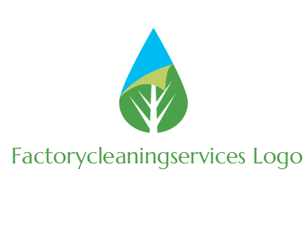 water drop with leaf and folded corner logo