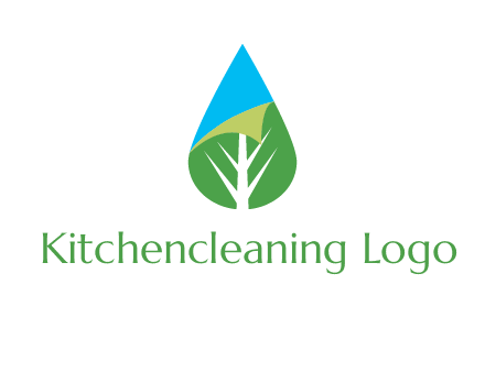 water drop with leaf and folded corner logo