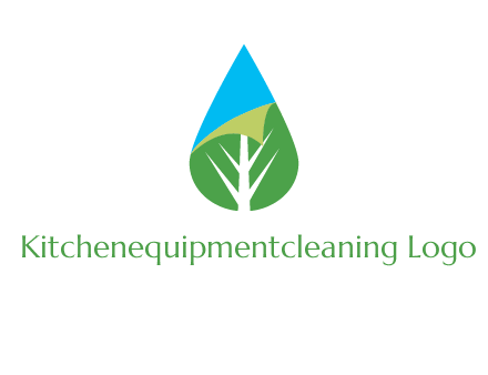 water drop with leaf and folded corner logo