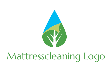 water drop with leaf and folded corner logo