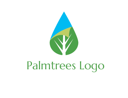 water drop with leaf and folded corner logo