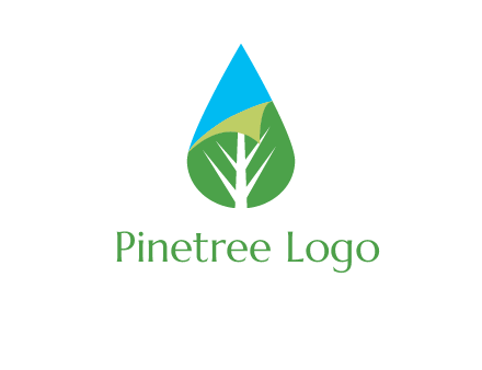 water drop with leaf and folded corner logo