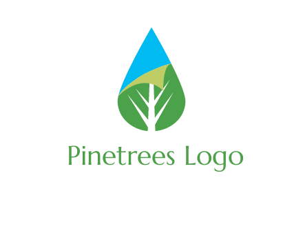 water drop with leaf and folded corner logo