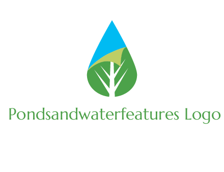 water drop with leaf and folded corner logo