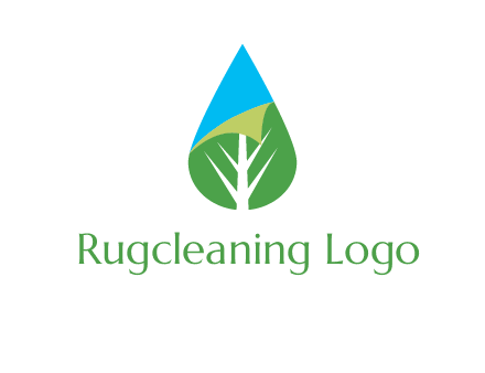 water drop with leaf and folded corner logo