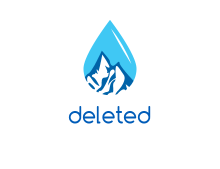 mountains in water drop logo