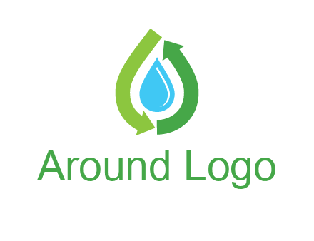 arrows around water drop icon