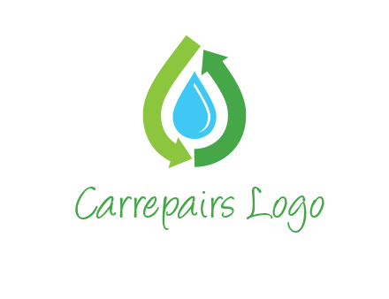 arrows around water drop icon