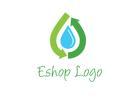 arrows around water drop icon