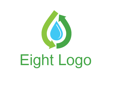 arrows around water drop icon