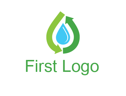 arrows around water drop icon