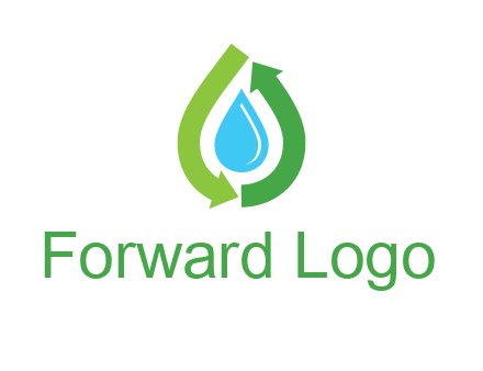 arrows around water drop icon