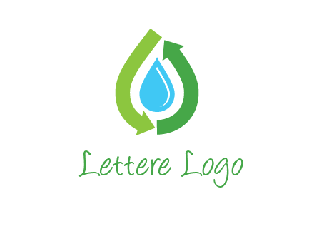 arrows around water drop icon