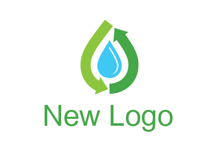 arrows around water drop icon