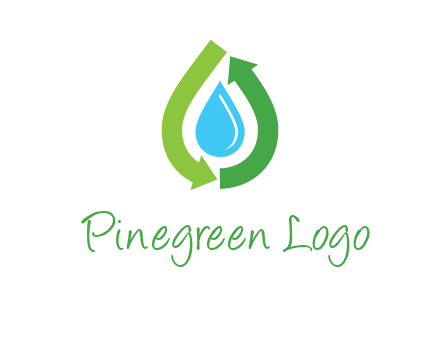 arrows around water drop icon