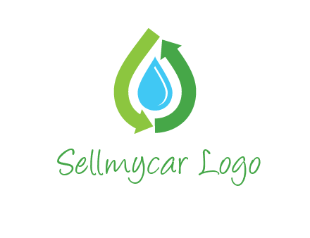 arrows around water drop icon