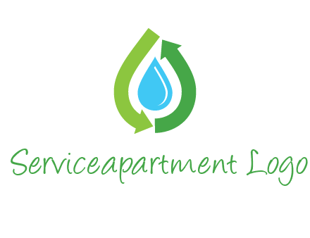 arrows around water drop icon