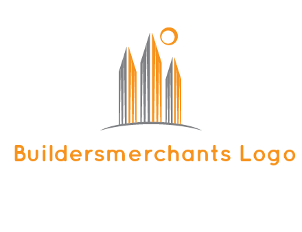 abstract building with sun logo