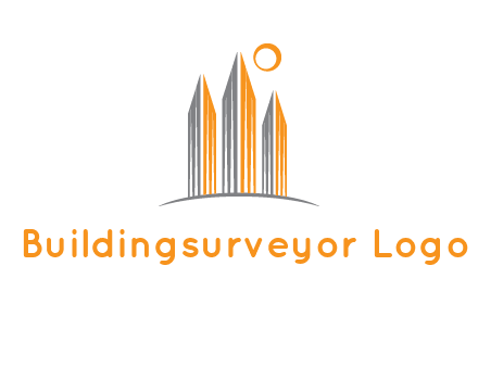 abstract building with sun logo