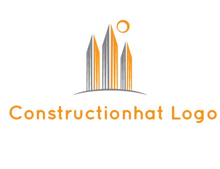 abstract building with sun logo