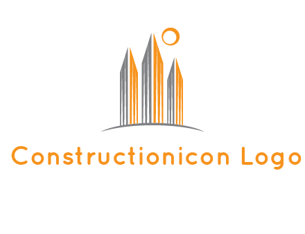 abstract building with sun logo
