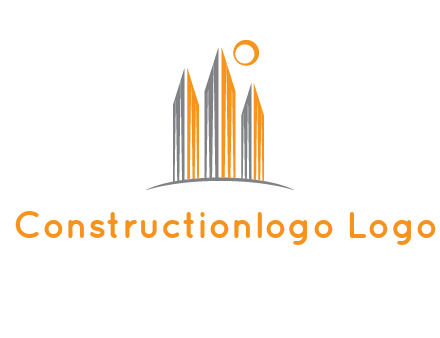 abstract building with sun logo